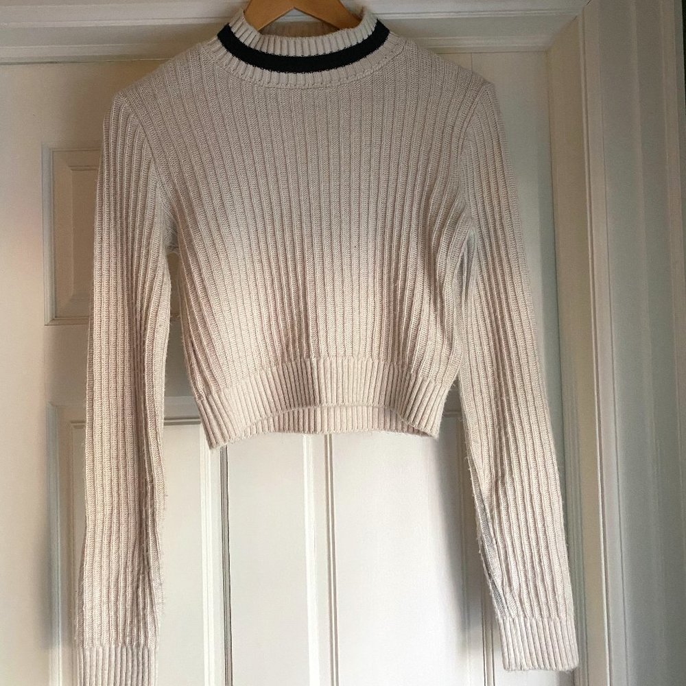 Cream and black striped sweater